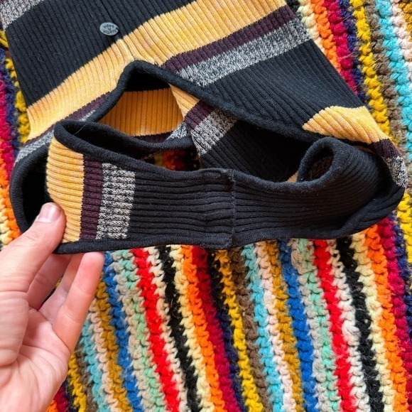 Scotch&Soda Bamboo Striped V Neck Bodysuit Black Yellow Medium - Picture 3 of 3